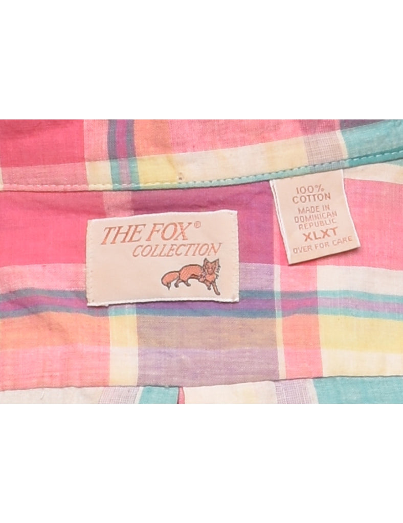 Short Sleeve Multi-Colour Checked Shirt - XL