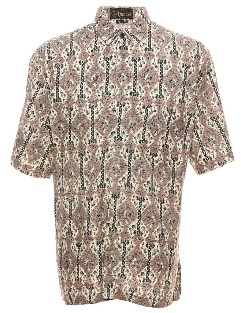 Short Sleeve Patterned Shirt - XL