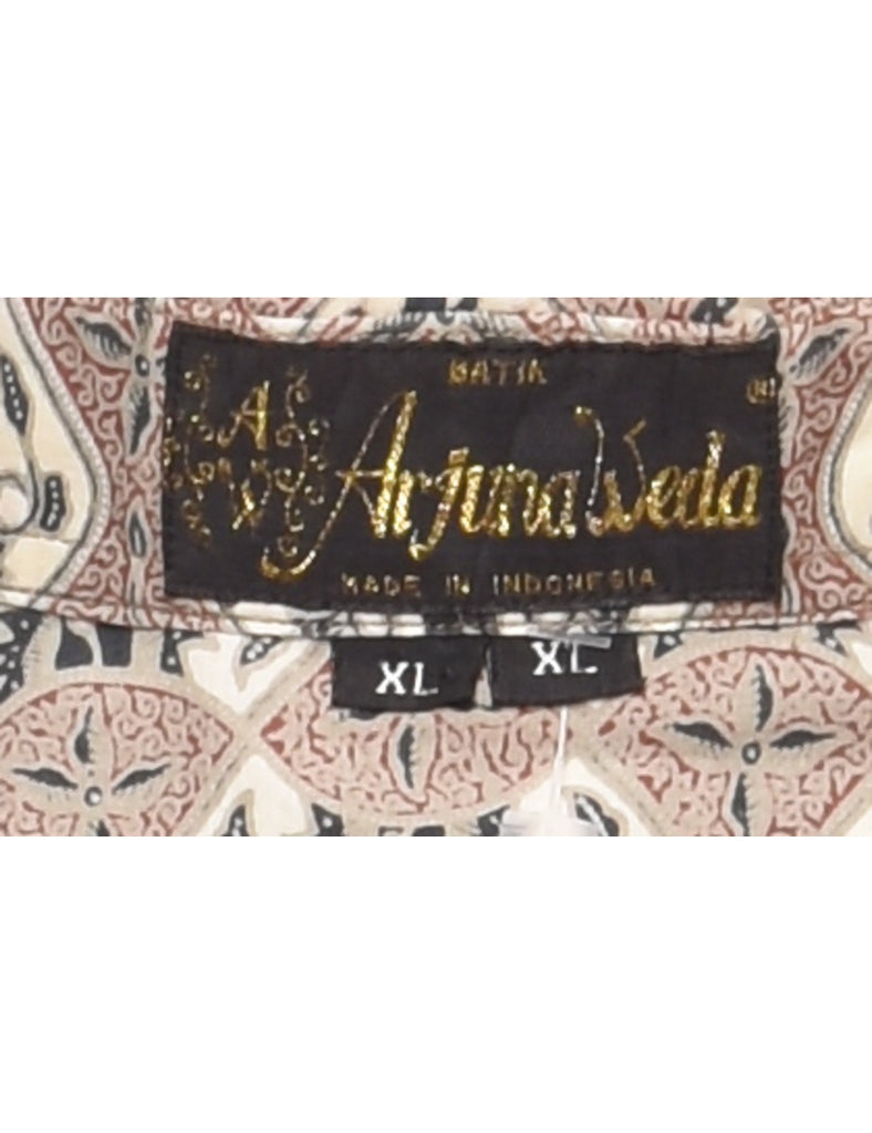 Short Sleeve Patterned Shirt - XL