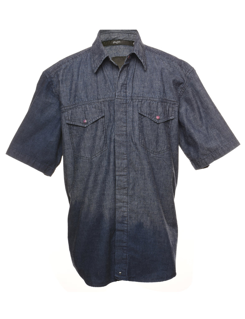 Short Sleeve Western Denim Shirt - L