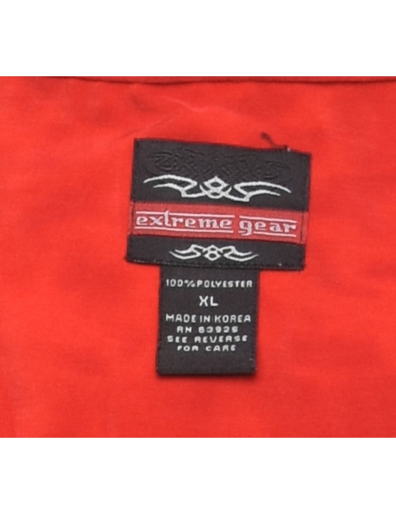 Short Sleeve Y2K Flame Patterned Shirt - XL