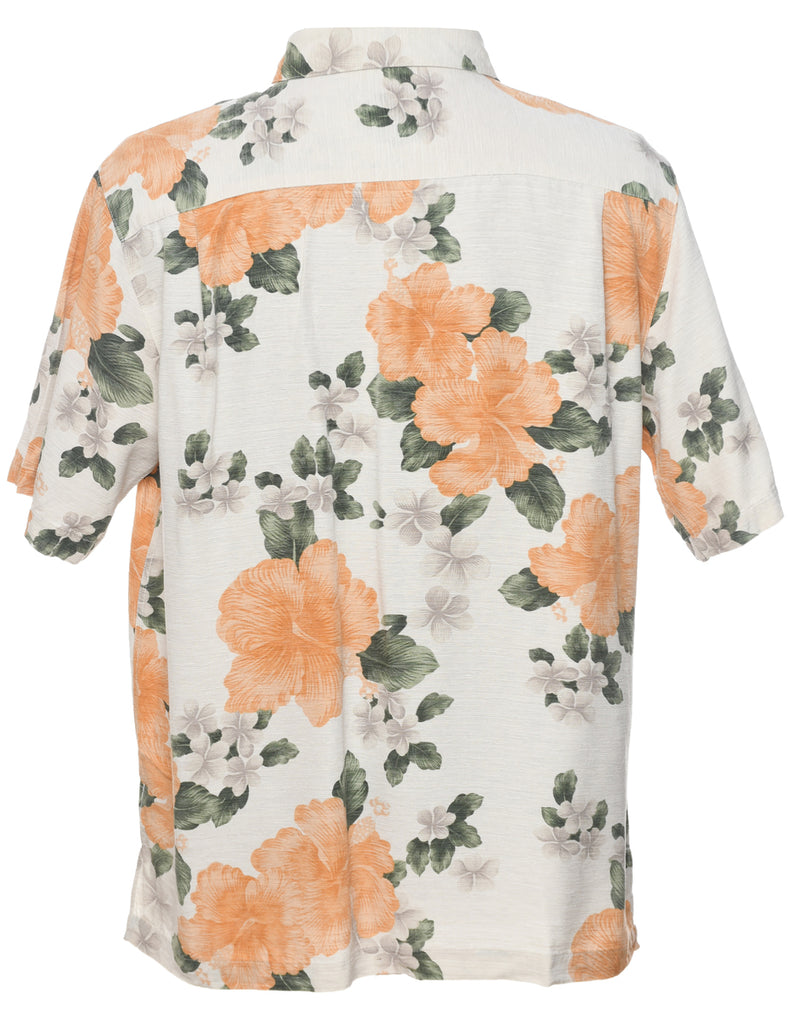 Silk Floral Hawaiian Shirt - L