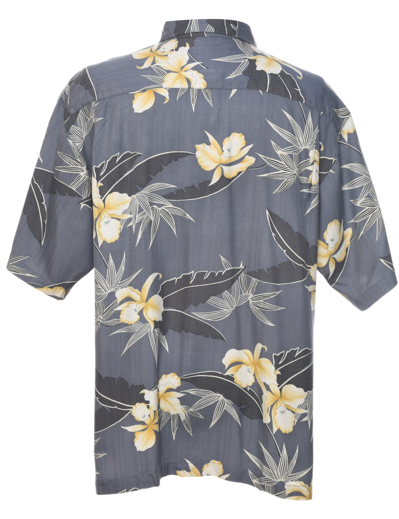 Silk Floral Hawaiian Shirt - L