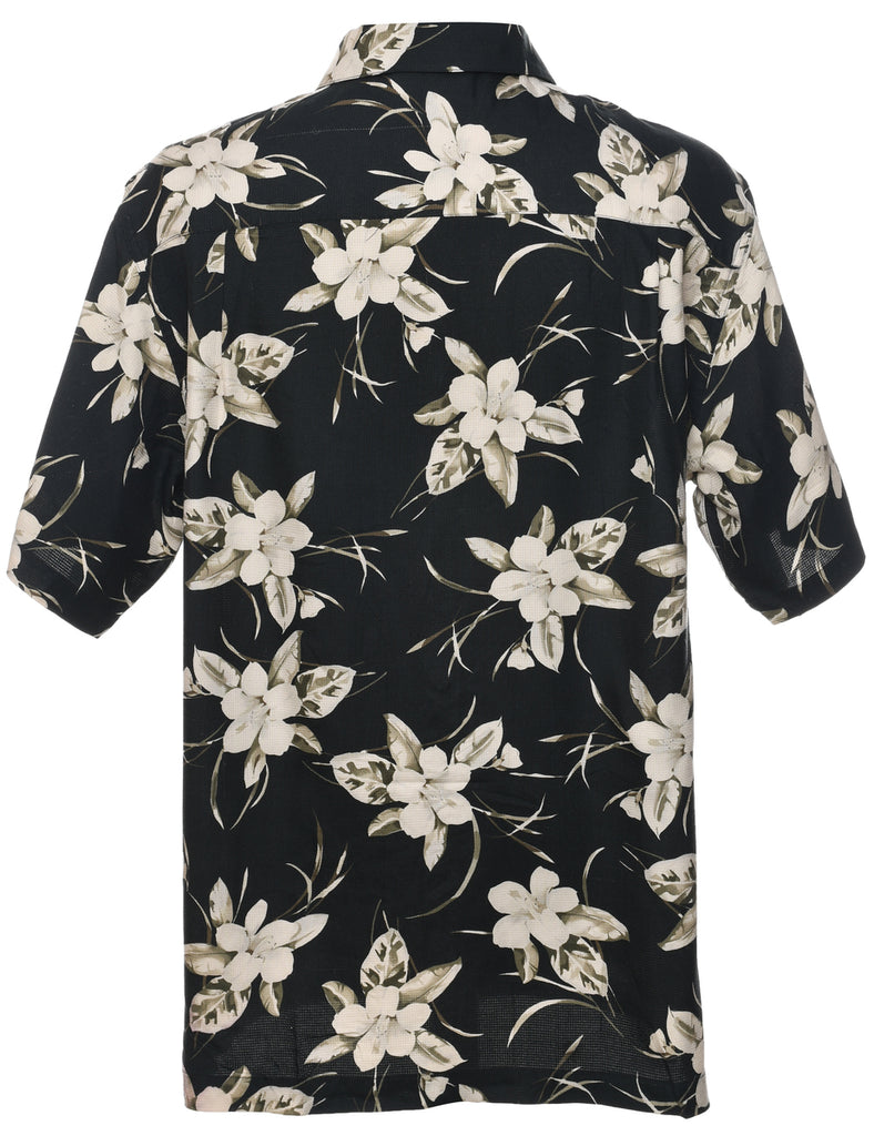 Silk Floral Hawaiian Shirt - M