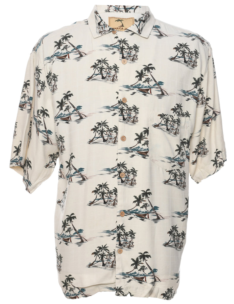 Silk Tropical Hawaiian Shirt - M