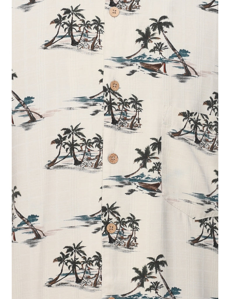 Silk Tropical Hawaiian Shirt - M
