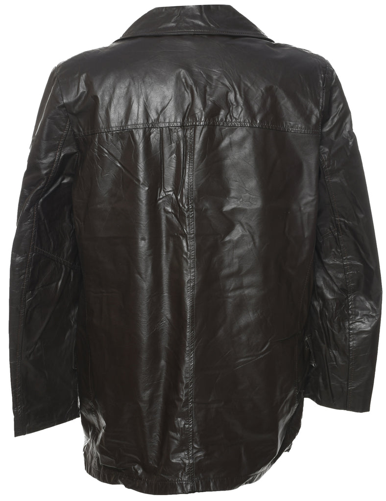 Single Breasted Leather Jacket - L