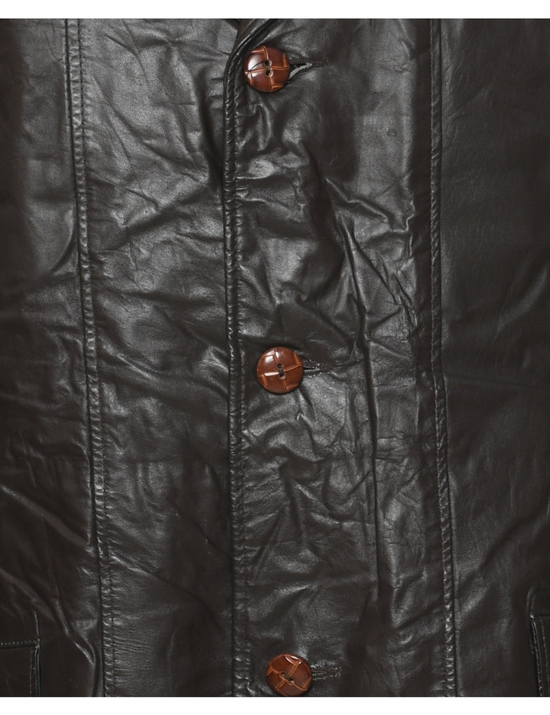 Single Breasted Leather Jacket - L