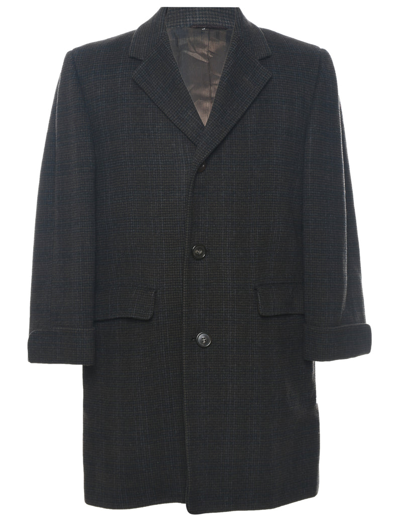 Single Breasted Wool Coat - L