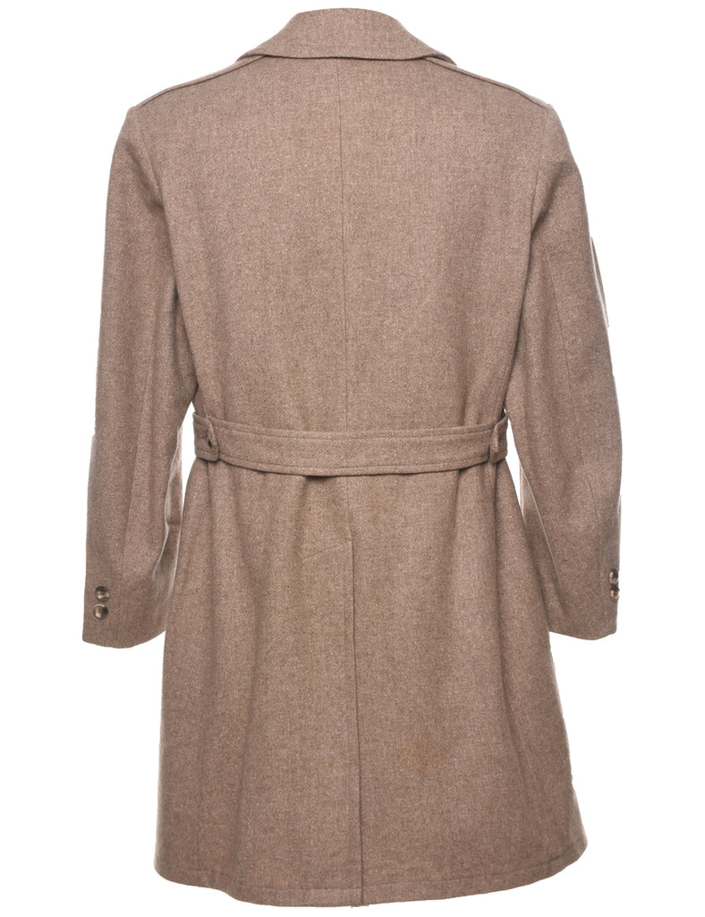 Single Breasted Wool Coat - L