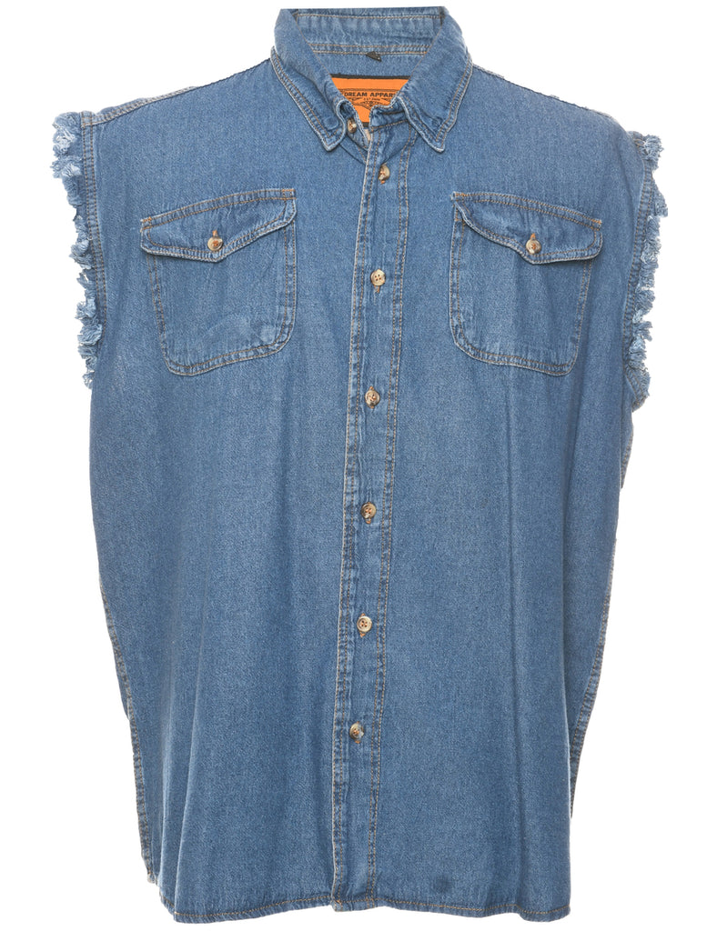 Sleeveless Denim Shirt - XXL