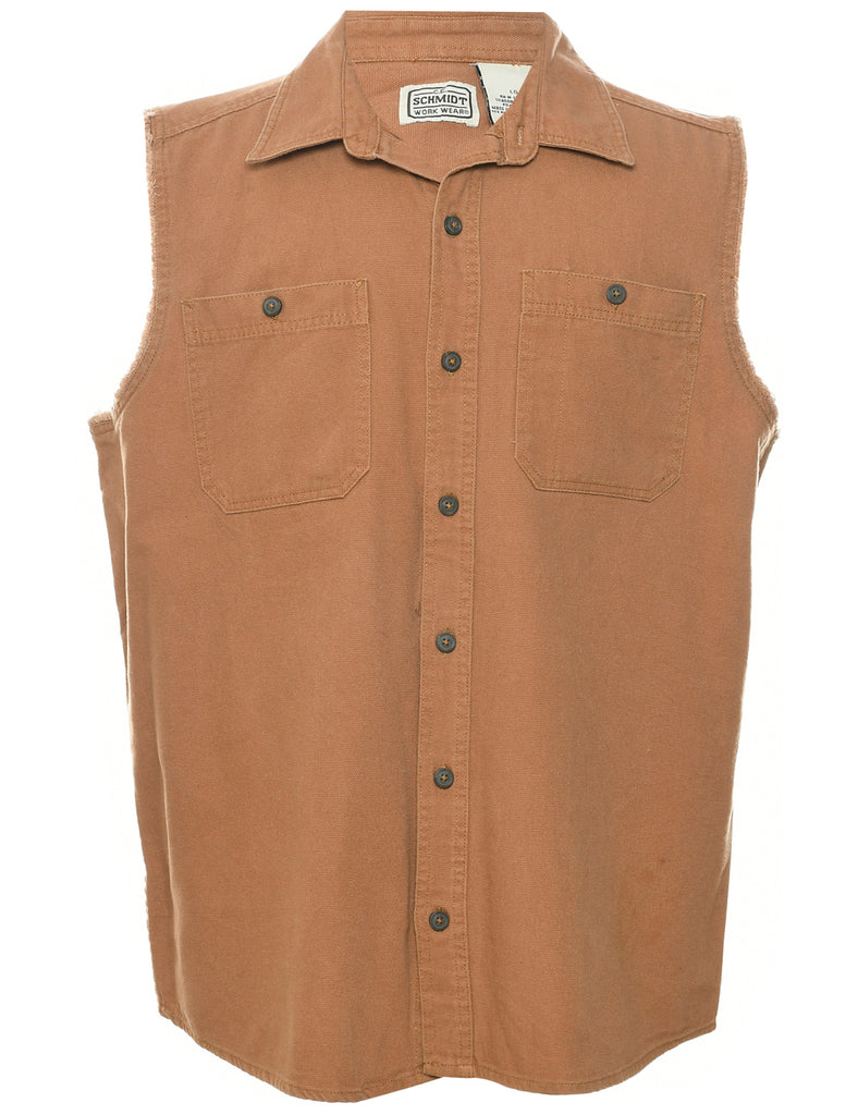 Sleeveless Workwear Denim Shirt - L