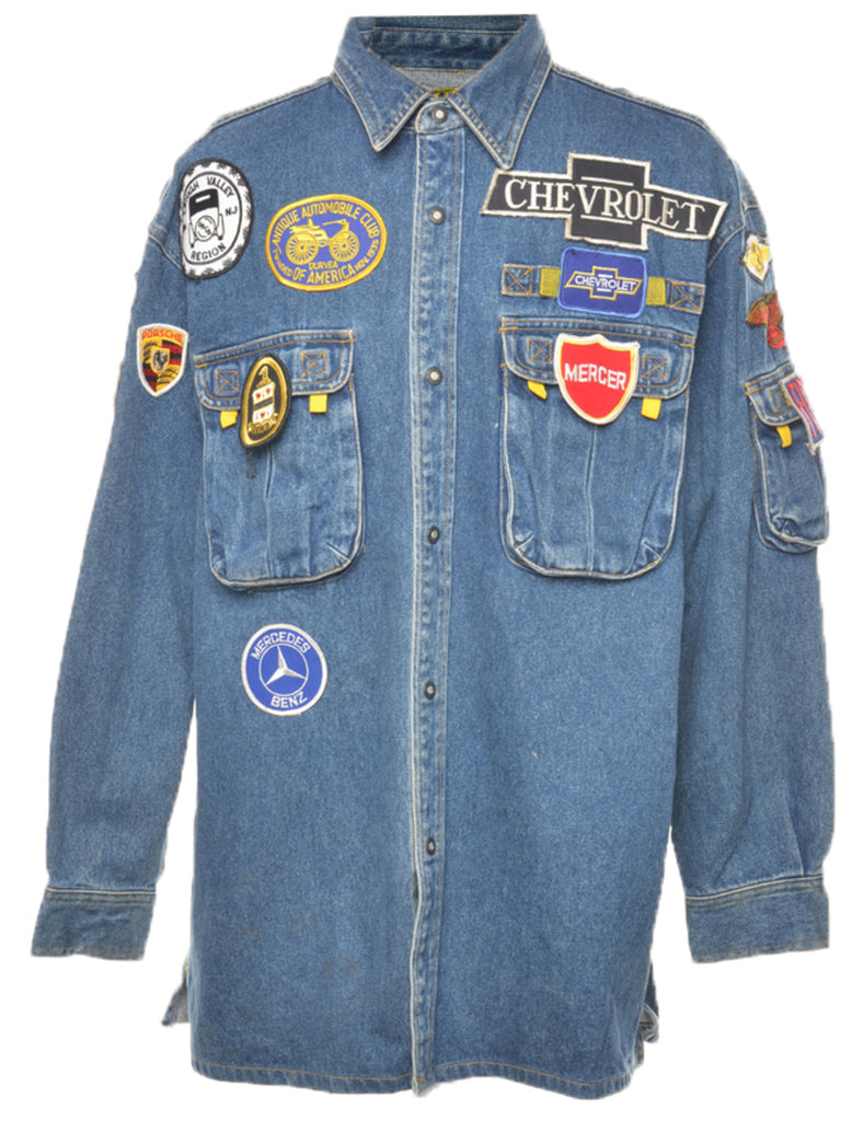 Souvenir Patched Denim Shirt - XL