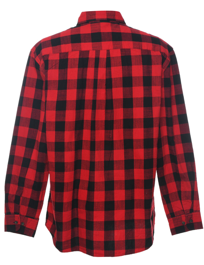 St John's Bay Checked Black & Red Flannel Shirt - XL