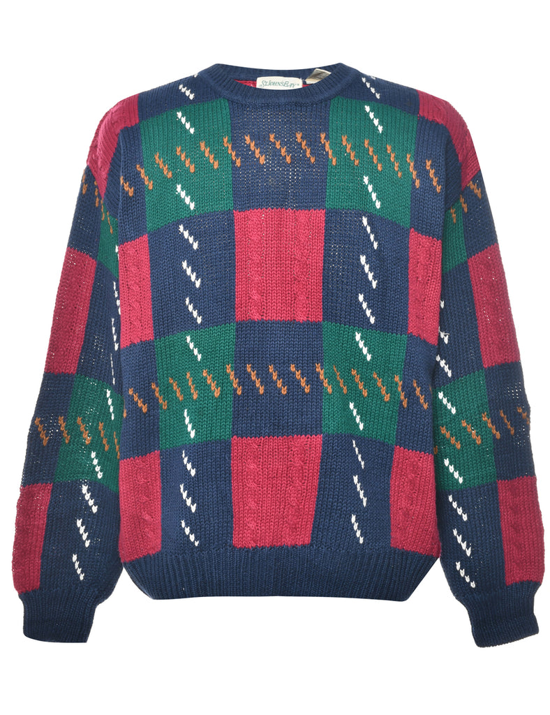 St John's Bay Checked Jumper - L