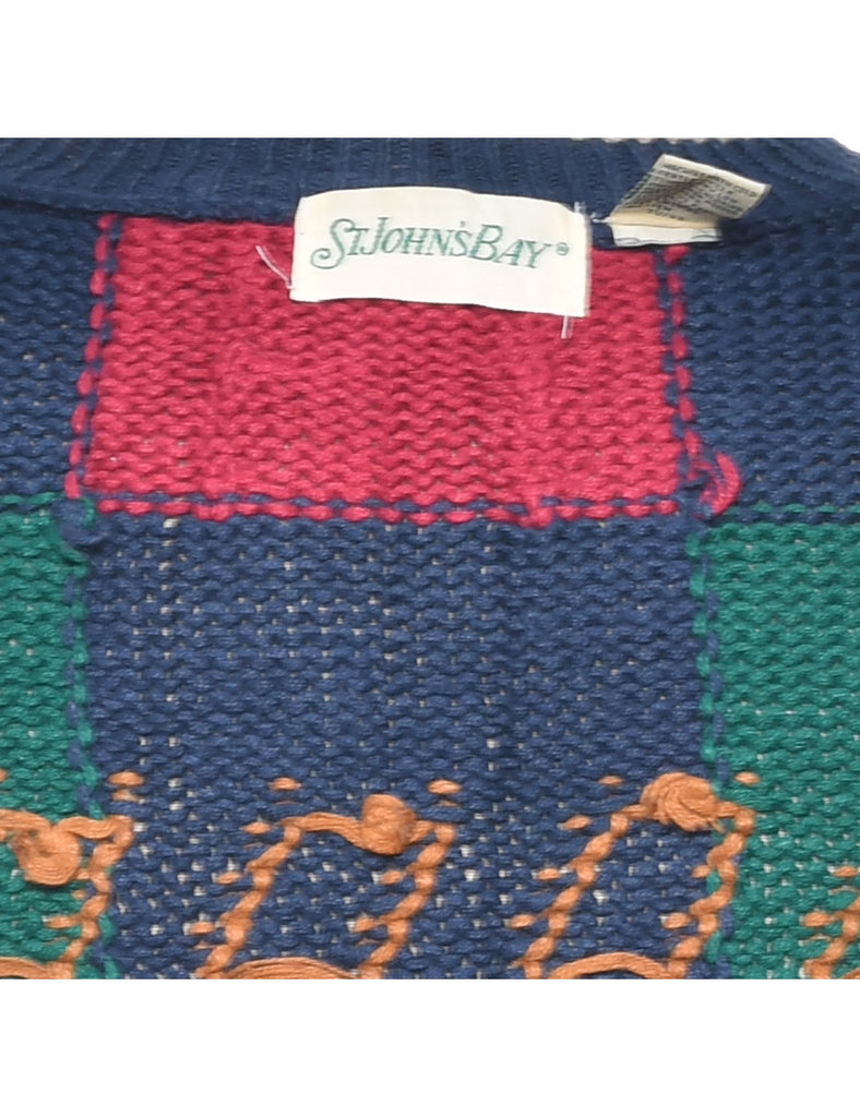 St John's Bay Checked Jumper - L