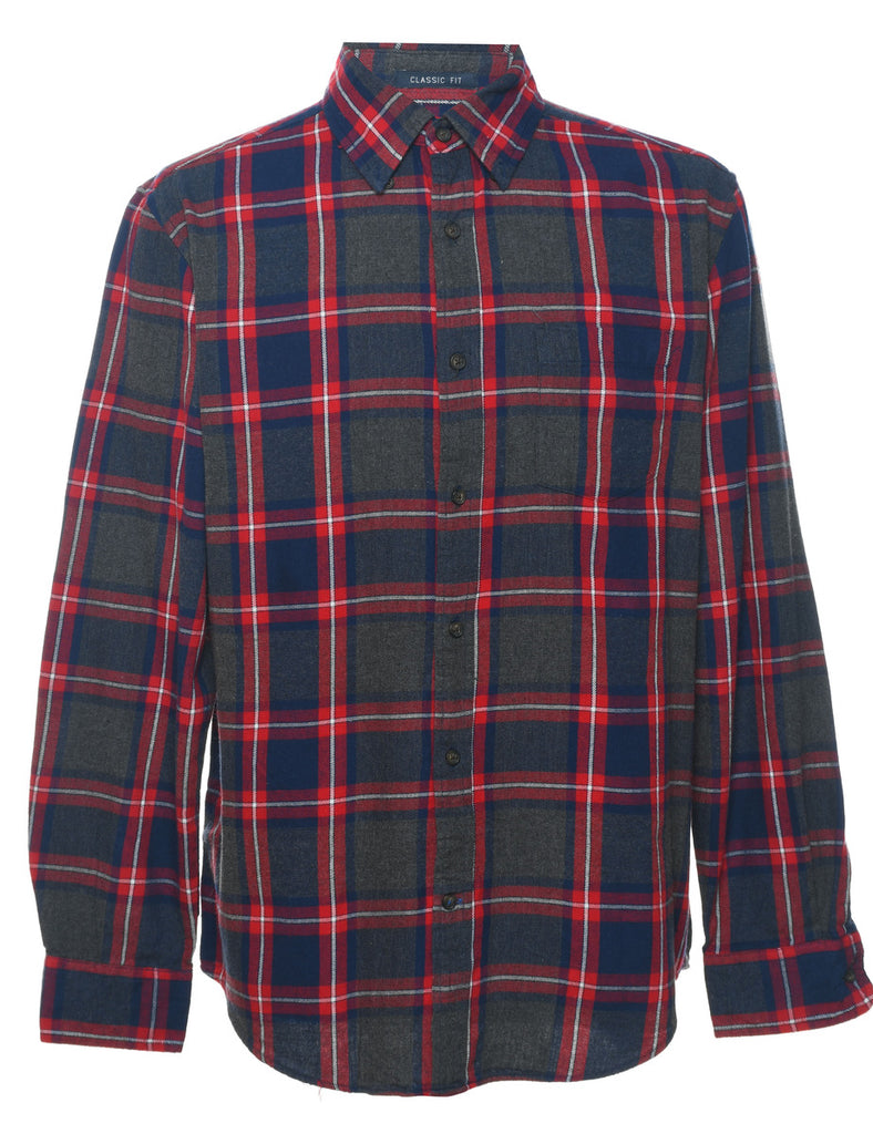 St John's Bay Checked Multi-Colour Flannel Shirt - M