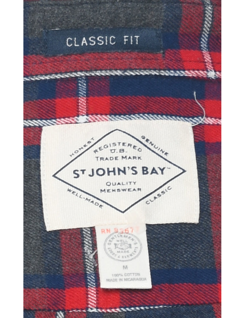 St John's Bay Checked Multi-Colour Flannel Shirt - M