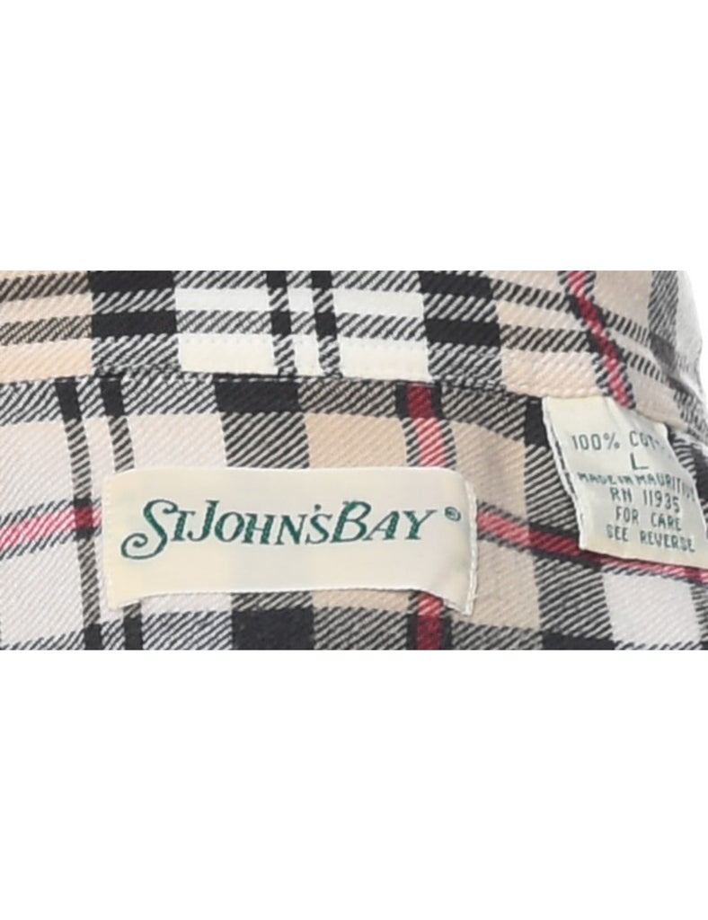 St John's Bay Nova Check Flannel Shirt - L