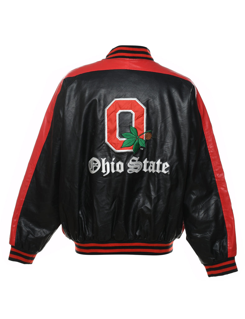 Steve & Barry's Zip-Front Red & Black Contrast Varsity Style Ohio State Jacket - XL