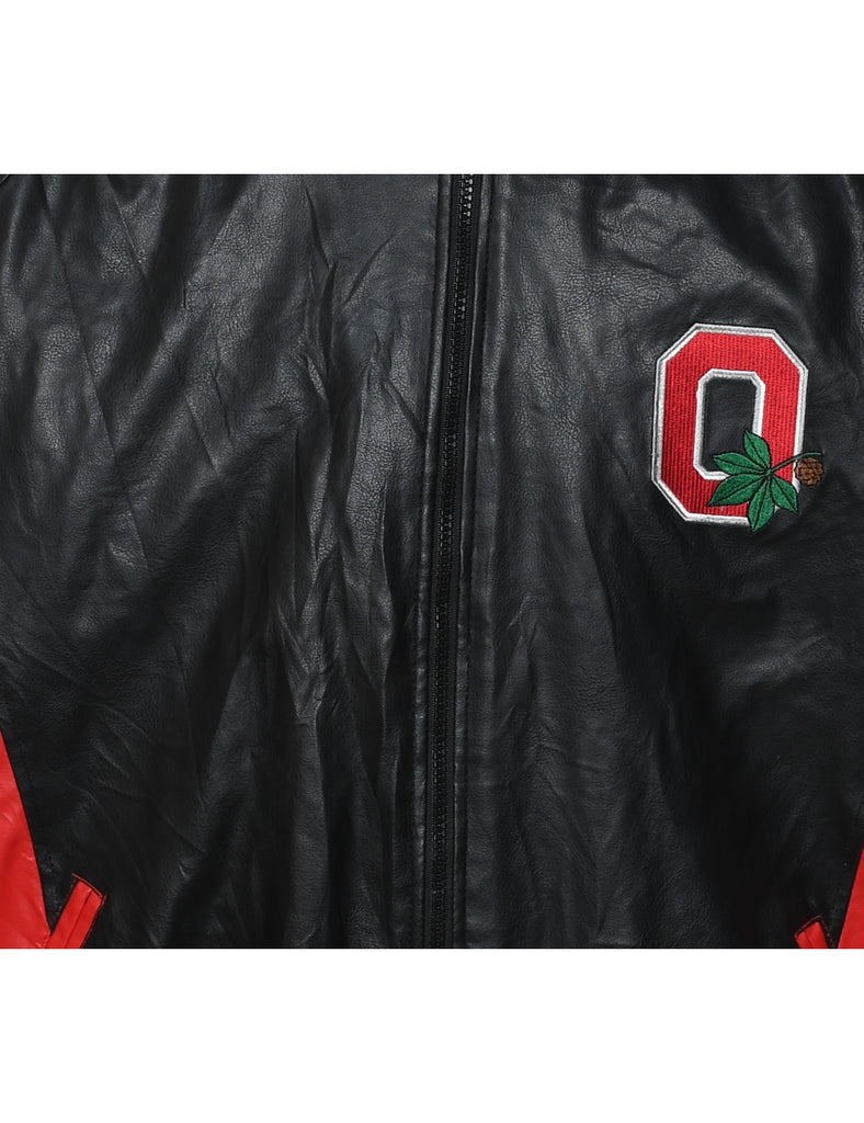 Steve & Barry's Zip-Front Red & Black Contrast Varsity Style Ohio State Jacket - XL