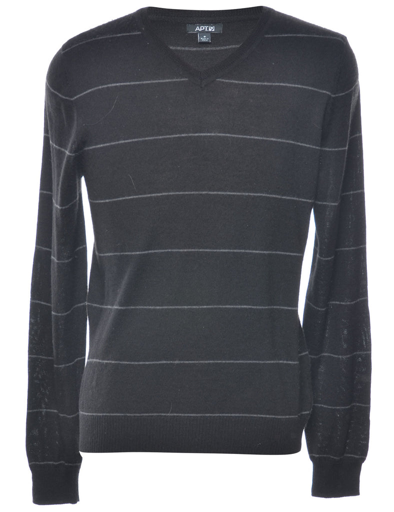 Striped Black Jumper - S