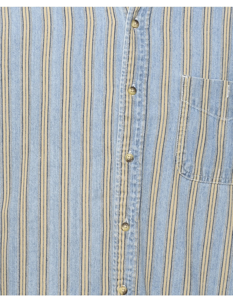 Striped Denim Shirt - L