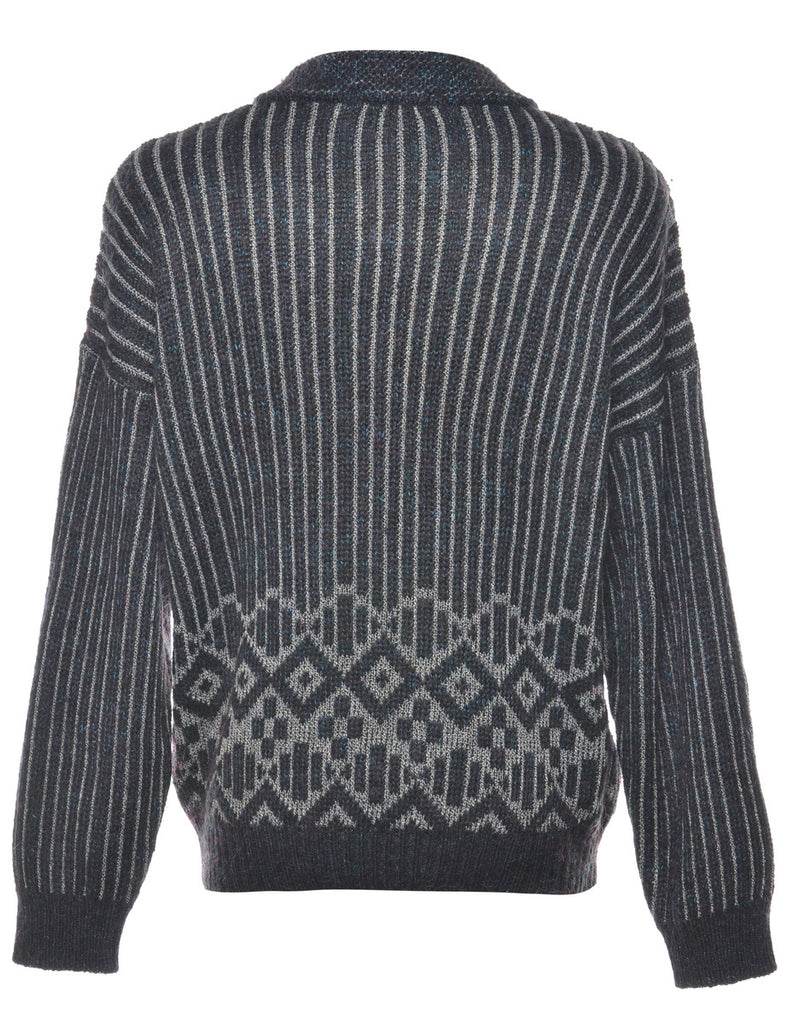 Striped Navy Jumper - M
