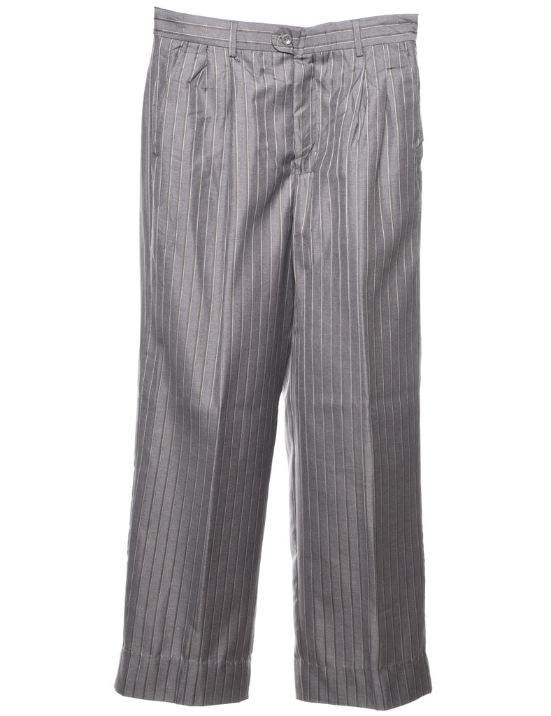 Striped Pattern Grey Casual Trousers - W32 L30