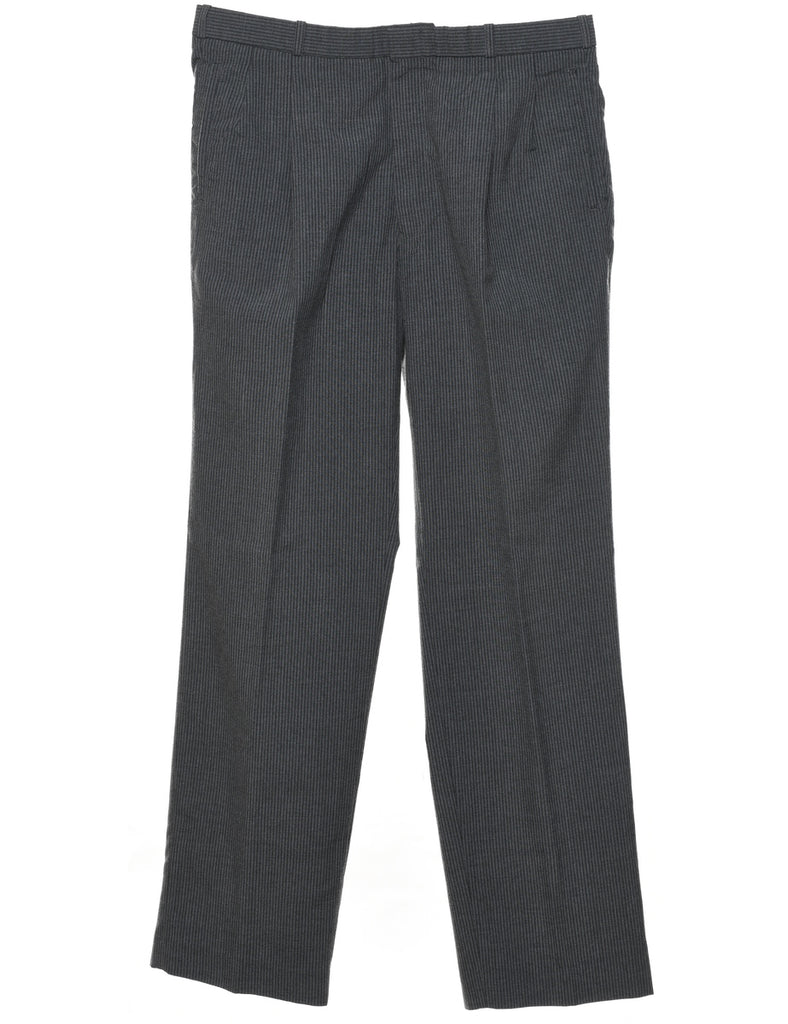 Striped Pattern Grey Classic Trousers - W36 L32