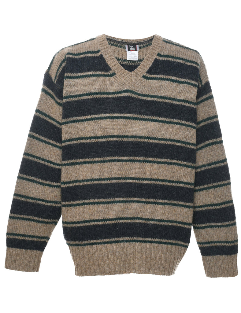 Stripy Pattern Jumper - L