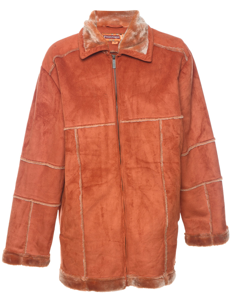 Terracotta Shearling Jacket - M