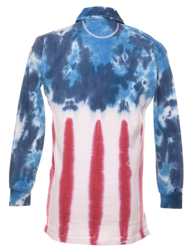 Tie Dye Design Rugby Shirt - L