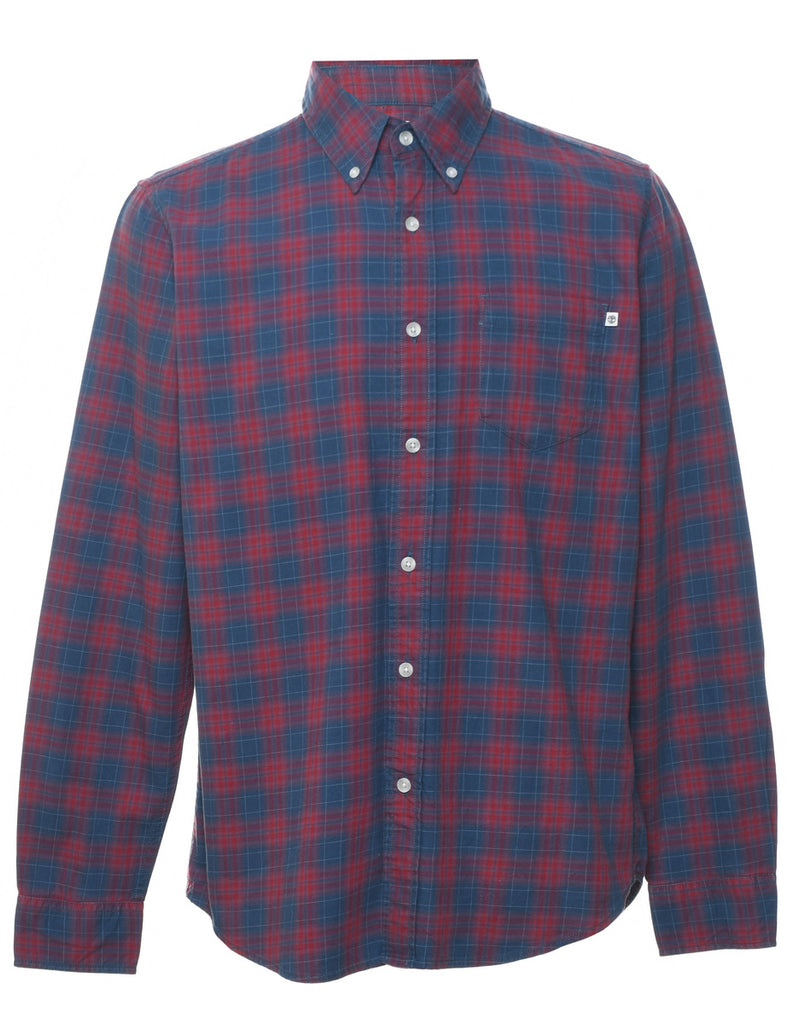 Timberland Navy & Maroon Checked Shirt - S