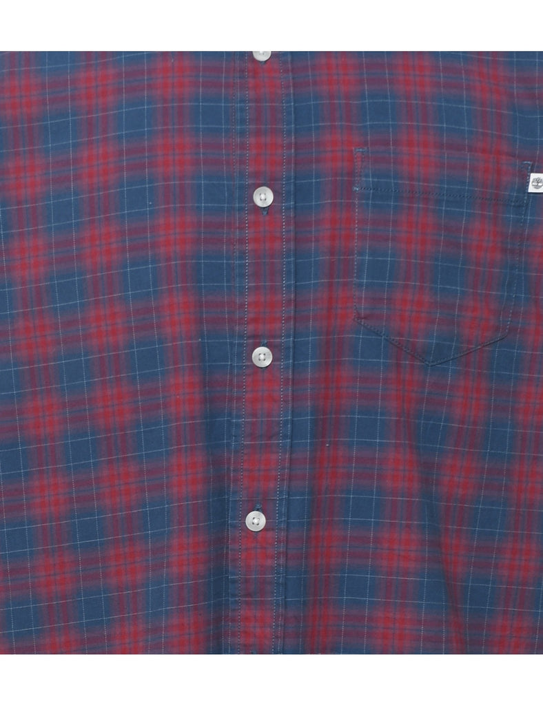 Timberland Navy & Maroon Checked Shirt - S