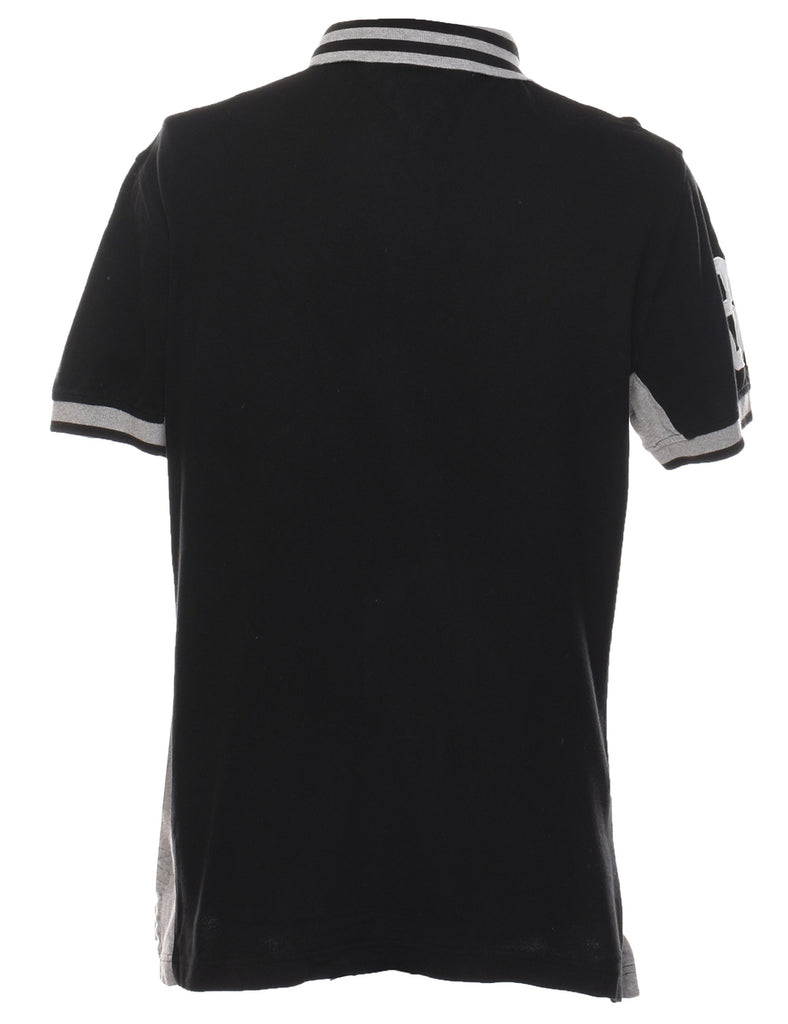 Tommy Hilfiger Black Embroidered Polo Shirt - L