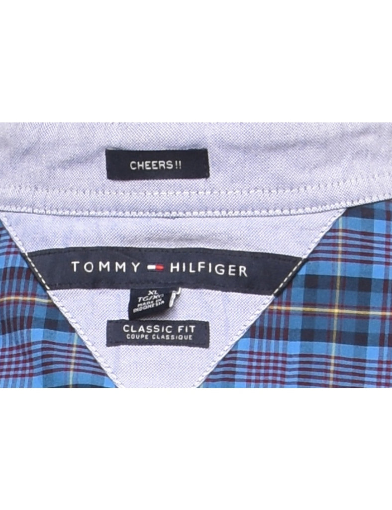 Tommy Hilfiger Blue Checked Shirt - XL