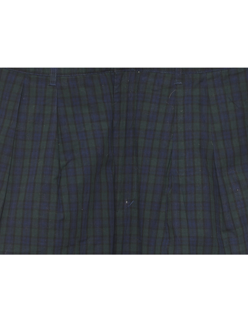 Tommy Hilfiger Blue & Green Tapered Checked Suit Trousers - W35 L31