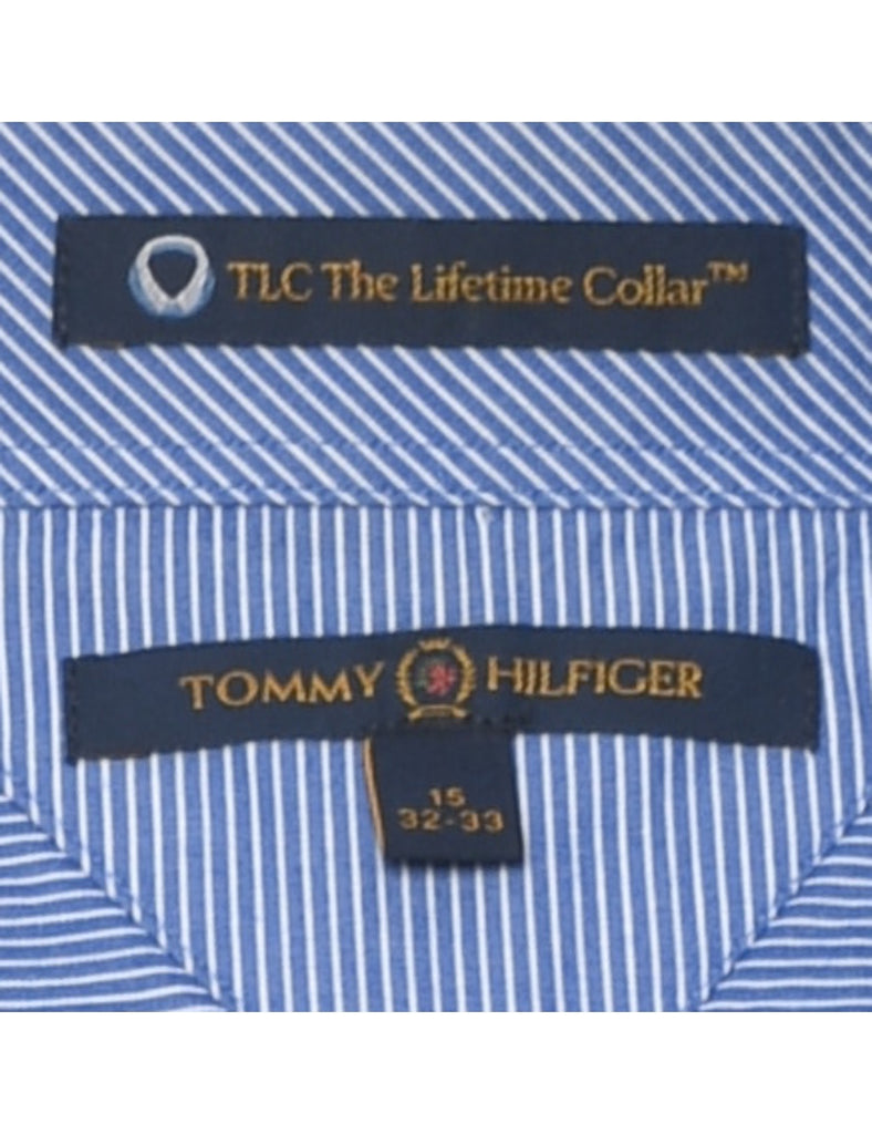 Tommy Hilfiger Blue & White Striped Shirt - M