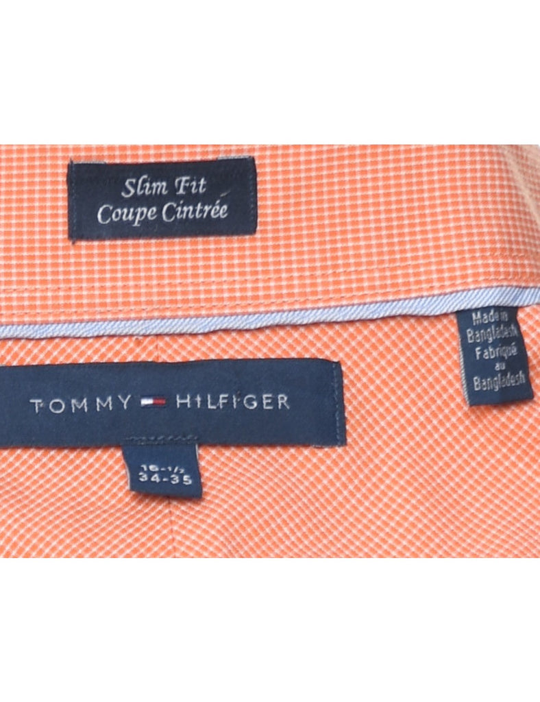 Tommy Hilfiger Checked Coral & White Shirt - L