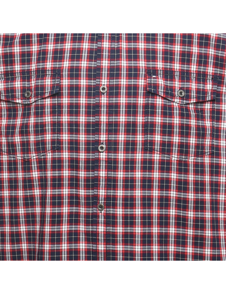 Tommy Hilfiger Checked Navy & Red Shirt - XL