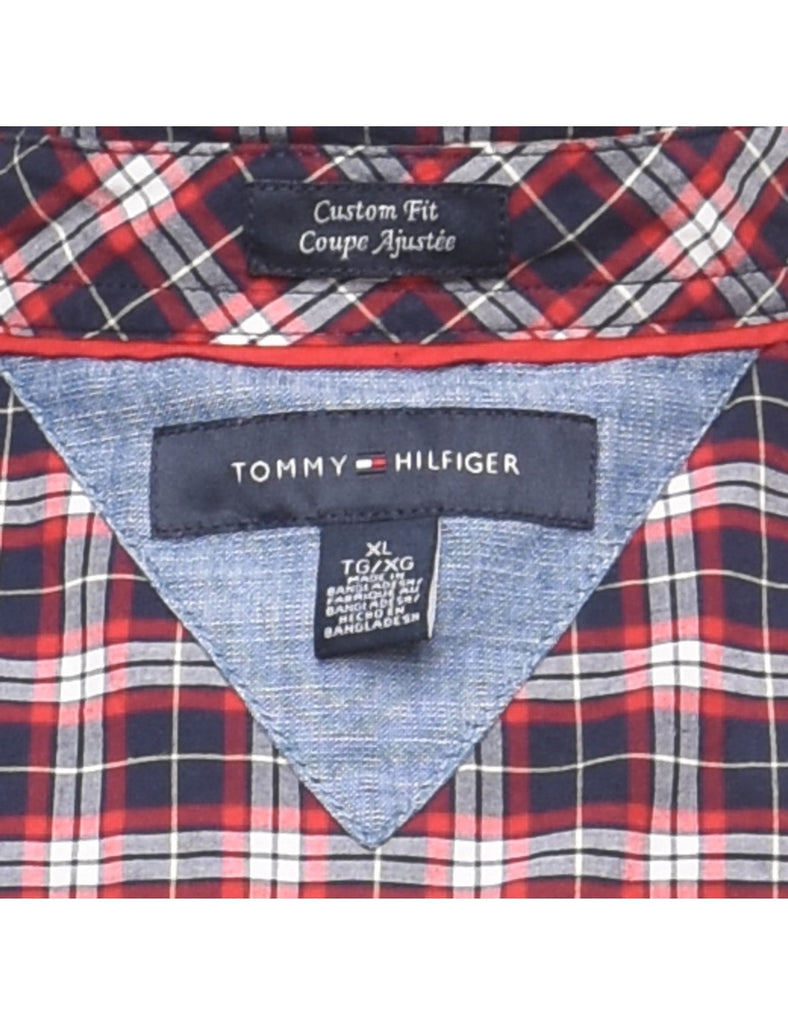 Tommy Hilfiger Checked Navy & Red Shirt - XL