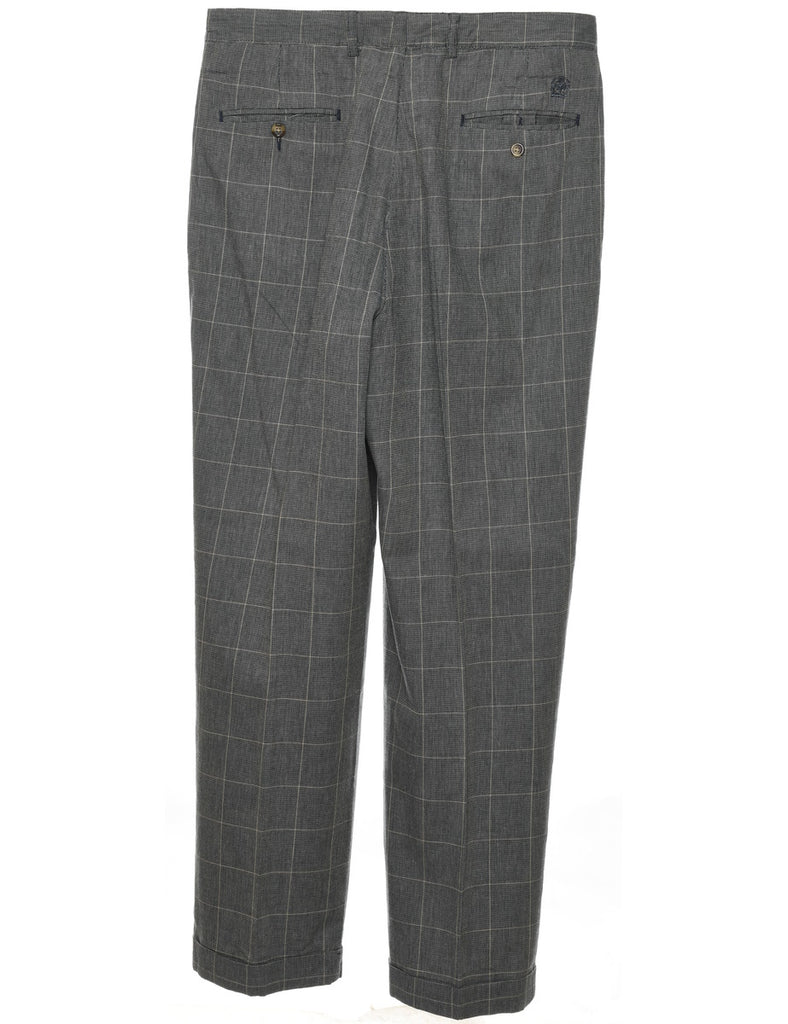 Tommy Hilfiger Dark Grey Checked Trousers - W36 L32