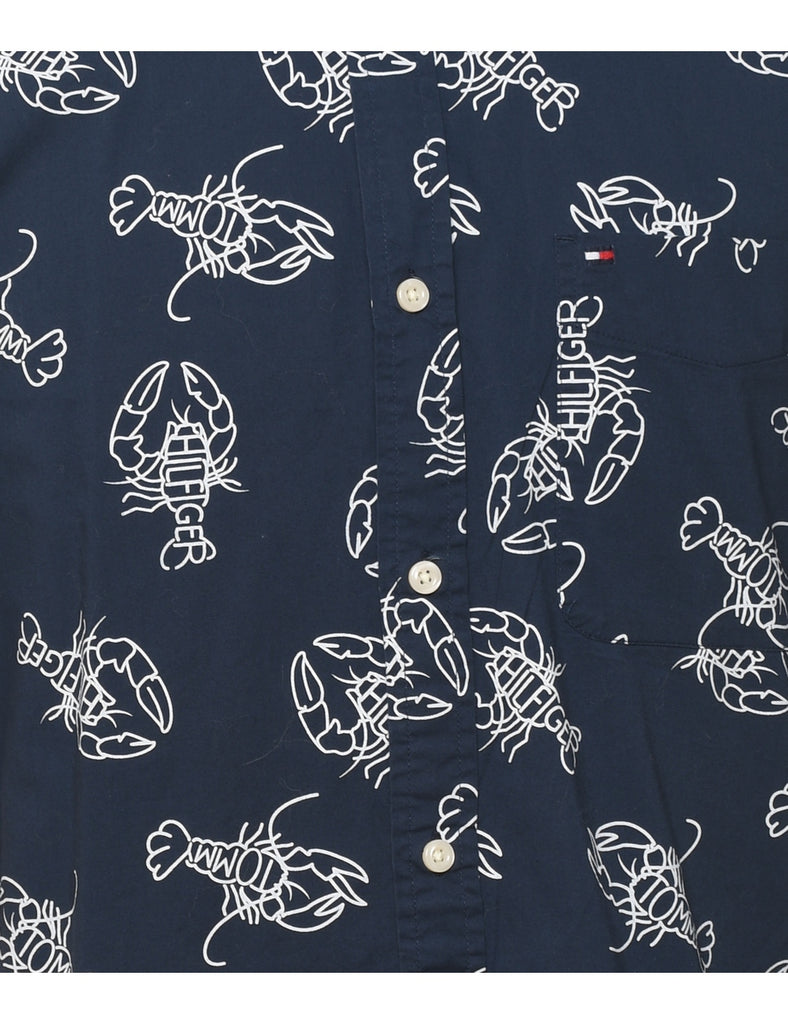 Tommy Hilfiger Navy & White Illustrated Shirt - L