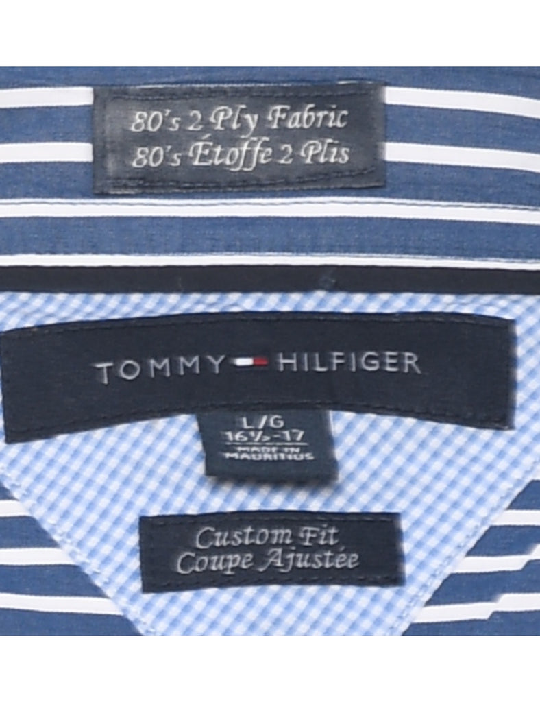 Tommy Hilfiger Navy & White Striped Shirt - L