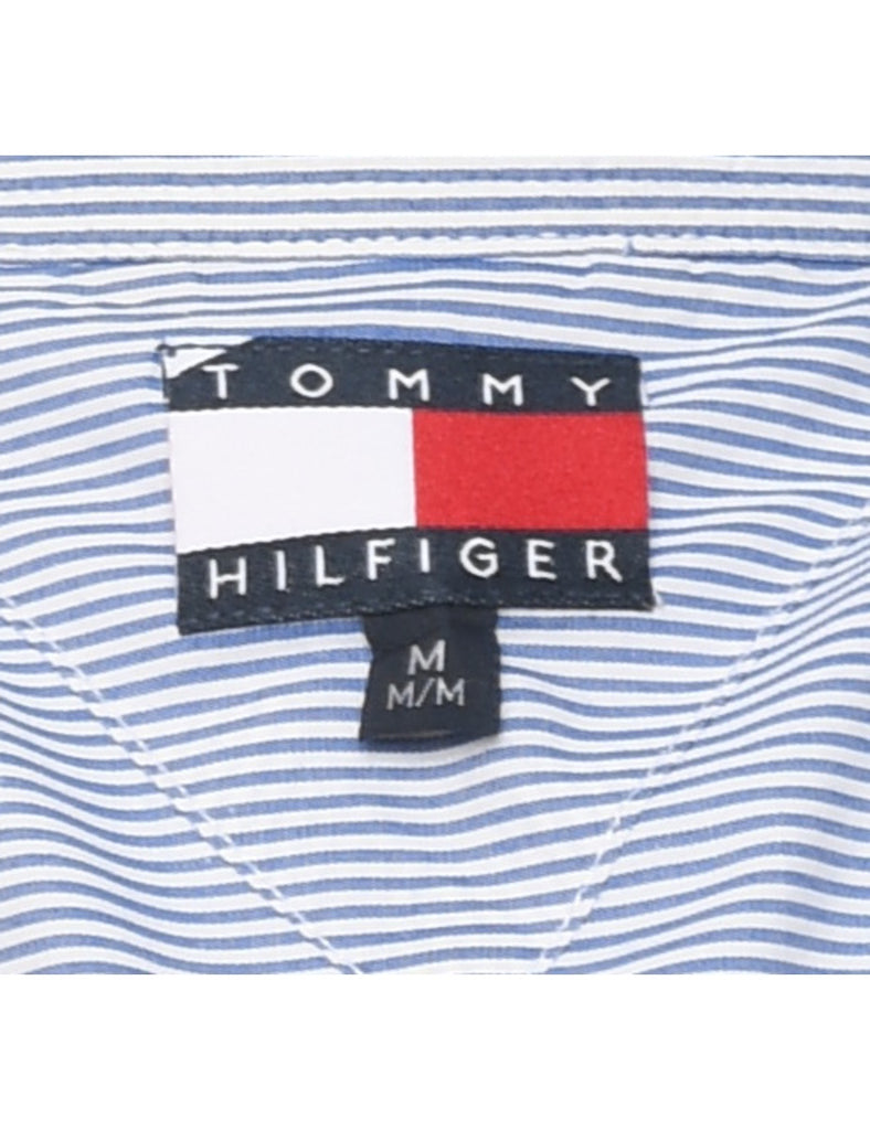 Tommy Hilfiger Striped Light Blue & White Shirt - M