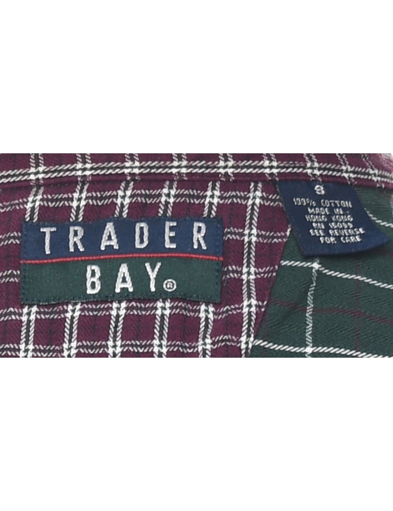 Trader Bay Checked Dark Green Flannel Shirt - S