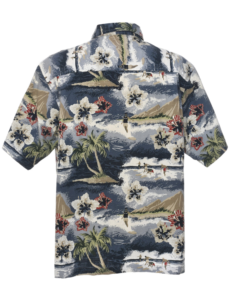 Tropical Print Hawaiian Shirt - L