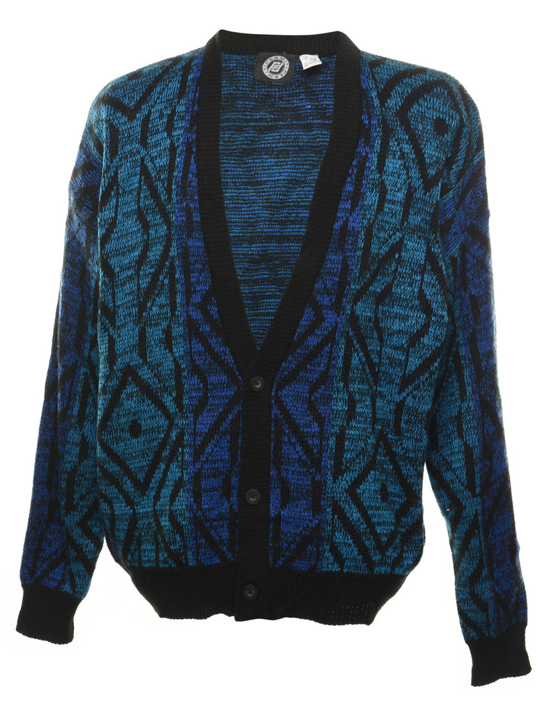 Turquoise & Navy Patterned Cardigan - XL