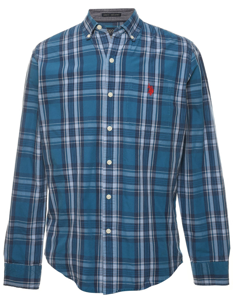 U.S. Polo Assn. Teal Checked Shirt - S